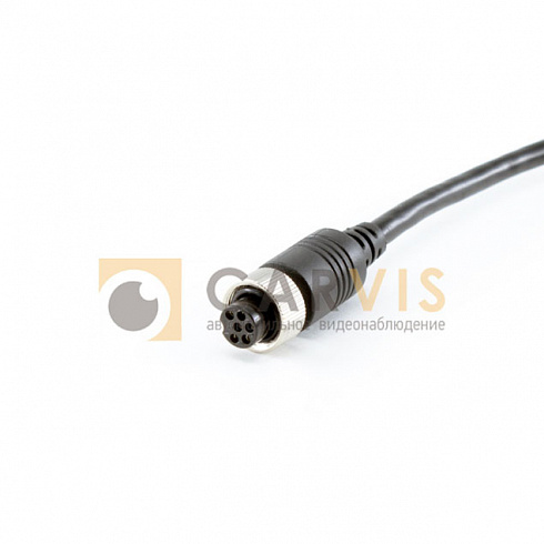 Черный кабель 6-pin (мама) к 6-pin (папа) витая пара, длиной 5 метров, прочный и надежный для использования в системах видеонаблюдения автомобилей.